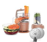 Kenwood MultiPro Compact - Robot da Cucina Multifuzione con Express Serve, Lama in Acciaio Inox, Dischi Affetta e Grattugia, Personal Blender 600 ml, Funzione Pulse, Rosso Argilla (FDP23.380RD)