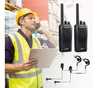 Kenwood ProTalk TK 3501 Twin Pack con Auricolari a gancio Walkie talkie PMR446 compatti e resistenti con auricolari a gancio inclusi, ideali per