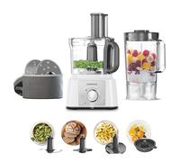 Kenwood Robot da Cucina MultiPro Express FDP65.450WH con Ampia Gamma di Accessori, Ciotola di Capacità 3 L, Potenza 1000 W, 2 Velocità Più Pulse, Bianco