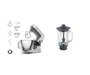 Kenwood Titanium Chef Baker Silver KVC85.004SI, Impastatrice Planetaria, Bilancia Integrata & KAH359GL Accessorio Frullatore per impastatrici planetarie, in vetro Thermoresist
