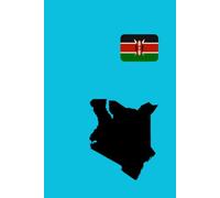 Kenya Country Map and Flag Notebook: In Aqua Blue Color Background
