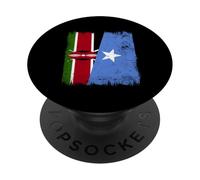 Kenya Somalia Mezza Bandiera Kenya Somalo Orgoglio PopSockets PopGrip Adesivo