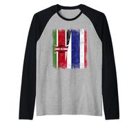 Kenya Thailandia Mezza Bandiera Kenya Radici tailandesi Maglia con Maniche Raglan