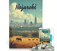 Kenya Travel Poster Puzzle da 1000 pezzi | Migliora la memoria Allena il tuo cervello e le tue mani Regalo di compleanno Regali di viaggio, 75x50cm