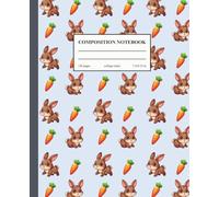 Kenzi and Friends - Blue notebook with cute rabbit print. College ruled lined journal: 120 page writing notebook for school, work, journaling and creative notes