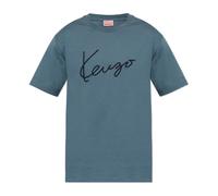 Kenzo - T-shirt con logo ricamato - - Tops - Uomo - Blu - S