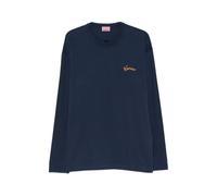 Kenzo - T-shirt manica lunga con ricamo Torre Eiffel - - Tops - Uomo - Blu - L