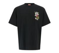 Kenzo, ,Tops ,Uomo ,Nero ,S T-shirt oversize ricamata Wild Tiger