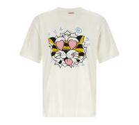 Kenzo, ,Tops ,Uomo ,Bianco ,L T-shirt Oversize Wild Tiger