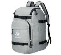 KEOFID Borsa per scarponi da sci per uomini e donne, zaino da viaggio da sci e snowboard da 50 l, borsa impermeabile per occhiali, guanti, snowboard, casco da sci e accessori (grigio)