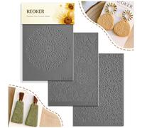 Keoker Fogli di Texture in Argilla Polimerica, Boho, 3 Pezzi, 0.02 kg, Per Gioielli, Boho1-3