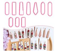 Keoker Long Dangle Shape Polymer Clay Cutters, Long Rectangle Clay Earrings Cutters, Basic Clay Cutters (10PCS All)