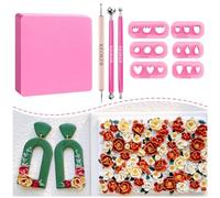 Keoker Mini formine a forma di petalo, 6 formine a forma di fiore, per la realizzazione di orecchini, stampi a forma di fiore in argilla polimerica, taglierine per argilla polimerica JewelryQ