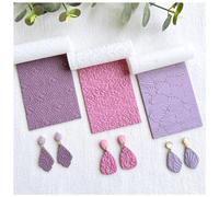 KEOKER Rullo in argilla polimerica - Set di 3 pezzi per realizzare orecchini, come fogli di texture, ottimo con taglierine per argilla