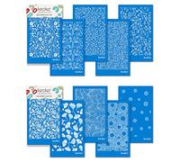 KEOKER Stencil per serigrafia floreale per argilla polimerica, 10 pezzi, per gioielli, argilla, orecchini, decorazione, ciascuno 14 x 8,9 cm (10 pezzi)