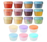 KEORHEZ 18 Pezzi Contenitori per Freezer Contenitori Ermetici per Alimenti Piccoli Per Congelatore per Snack Salse Alimenti per Bambini 4,5 X 6 cm