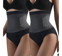 KEORHEZ 2 Pezzi Pancera Contenitiva Donna,Elasticizzato Mutande Contenitive Donna,Senza Cuciture A Vita Alta Guaina Contenitiva,Comodo E Traspirante,Modella Il Ventre Piatto E Il Sedere Sodo