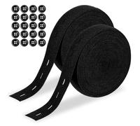 KEORHEZ Due Elastici con Asole Elastico da Cucito Lungo 28 Metri Elastico con Asole da 20 Mm con 20 Bottoni Adatto per Famiglie E Bambini