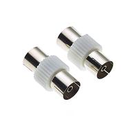 Keple Adattatore Da Presa TV a Presa Coassiale TV Con Impedenza Di 75 Ohm Per Una Trasmissione Eccellente, Connettore Ed Estensore Di Cavo - Confezione Da 2