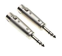 Keple Adattatore da presa XLR femmina a 3 pin a spina jack mono da 6,35 mm e 1/4" di pollice, Confezione da 2