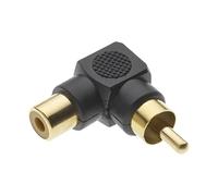 Keple Adattatore RCA 90 Gradi, Connettore Maschio-Femmina (Confezione da 3) Connettore Angolare Phono, Placcato in Oro per Audio Stereo o Video AV (Nero)