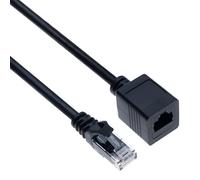 Keple Cavo Di Prolunga Ethernet 2 M Cat6 Adattatore RJ45 Maschio A Femmina - Connettore Di Rete Compatibile Con Cat5 Cat5e PC Laptop Router Modem Switch TV Stampante Telecamere CCTV (Nero)