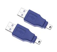 Keple Confezione da 2 adattatori da USB A maschio a USB mini maschio a 5 pin, trasferimento dati 2.0, compatibile con PC, laptop, controller, stampanti, fotocamere digitali