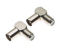 Keple Connettore ad angolo retto per cavo coassiale, Confezione da 2 - Connettore a 90 gradi tipo F da 75 Ohm, connettori per cavi tipo F per angoli stretti