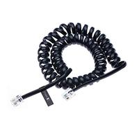 Keple RJ10 Cavo Telefonico per Telefono Riccio a Spirale del Microtelefono 5 Meter Compatibile con Telefoni Fissi Cisco, NEC, ROLM, ITT, TI (Nero)