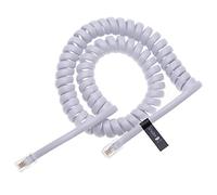 Keple RJ10 Cavo Telefonico per Telefono Riccio a Spirale del Microtelefono 5 Meter Compatibile con Telefoni Fissi Cisco, NEC, ROLM, ITT, TI (Bianco)