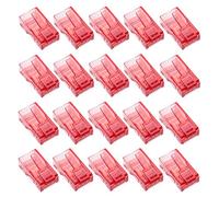 Keple RJ45 Connettore Schermato Connettore Accoppiatore Modulatore Presa Ethernet Rete Plug Crimpare in Plastica | Spinotti RJ45 per Cavo LAN Cat6 Cat6e Cat5 Cat5e Cavo Rete | Rosso, 20 Pezzi