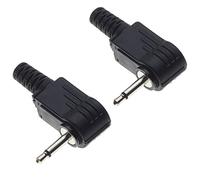 Keple Spina Jack Da 2,5 Mm, Mono A 90 Gradi - Jack Di Riparazione Con Impugnatura In Plastica TS 2 Poli Maschio A Saldare Connettore Per Cavo Audio Fai Da Te - Confezione Da 2