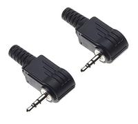 Keple Spina Jack Da 2,5 Mm, Stereo A 90 Gradi - Jack Di Riparazione Con Impugnatura In Plastica TS 3 Poli Maschio A Saldare Connettore Per Cavo Audio Fai Da Te - Confezione Da 2