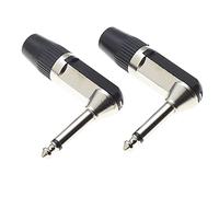 Keple Spina Jack Mono Angolata Da 6,35 Mm 1/4" Di Pollice, A 2 Poli - Confezione Da 2, Presa Di Plastica Per Riparazione Jack TS Maschio A Saldare Connettore Cavo Audio Fai Da Te