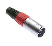 Keple Spina XLR A 3 Poli, Rossa - Spina Jack Audio Microfonica Maschio DMX, Adattatore Nichelato, Connettore Di Costruzione Metallica Con Alloggiamento In Plastica