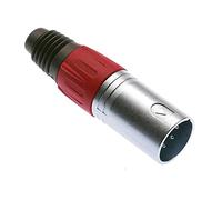Keple Spina XLR A 4 Poli, Rossa - Spina Jack Audio Microfonica Maschio DMX, Adattatore Nichelato, Connettore Di Costruzione Metallica Con Alloggiamento In Plastica