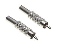 Keple Spine Fono Nichelate, Confezione Da 2 - Terminale A Spina Maschio Connettore Audio Video Adattatore Filo Altoparlante