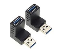 Keple USB 3.0 ad angolo retto con connettore su e giù, Confezione da 2 - Adattatore USB da maschio a femmina a 90 gradi per PC, computer e altri dispositivi con spine USB