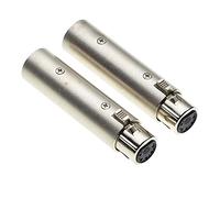 Keple XLR da 3 a 5 pin, Confezione da 2 - Adattatore DMX, convertitore da spina maschio a 3 poli a presa femmina a 5 poli, unificatore, estensore per cavi audio e fotocamere reflex