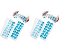 KEPLIN 2 vassoi per cubetti di ghiaccio in silicone con coperchi antigoccia, facili da rimuovere, certificati LFGB, senza BPA, stampi flessibili in silicone per cubetti di ghiaccio, feste, bevande,