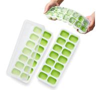 KEPLIN 2 vassoi per cubetti di ghiaccio in silicone con coperchi antigoccia, facili da rimuovere, certificati LFGB, senza BPA, stampi flessibili in silicone per cubetti di ghiaccio, feste, bevande,