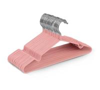KEPLIN 20 grucce in metallo rivestite in gomma di alta qualità, resistenti, salvaspazio, per armadi, appendiabiti (rosa cipria)