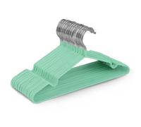 KEPLIN 20 grucce in metallo rivestite in gomma di alta qualità, resistenti, salvaspazio, per armadi e appendiabiti (verde menta)