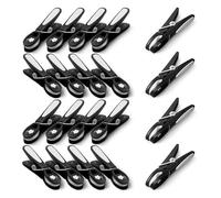 KEPLIN Confezione da 20 mollette nere per bucato, in plastica resistente, con forte molla e bloccaggio sicuro, per uso interno ed esterno, sicure, inodore e resistenti ai raggi UV (nero)