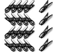 KEPLIN Confezione da 20 mollette nere per bucato, in plastica resistente, con forte molla e bloccaggio sicuro, per uso interno ed esterno, sicure, inodore e resistenti ai raggi UV (nero)