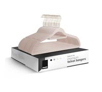 KEPLIN Confezione da 30 grucce in velluto, antiscivolo, con barra per cravatta e gancio a 360°, durevoli e robuste, salvaspazio per abiti, giacche e vestiti, soluzione per riporre la casa (rosa