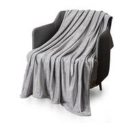KEPLIN Coperta in flanella grande, 130 x 150 cm, in microfibra, morbida, calda e leggera, per copripiumino, trapunta, perfetta per regali per adulti o bambini (grigio argento, singolo)