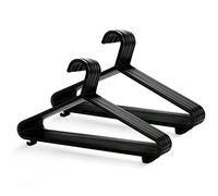 KEPLIN Grucce appendiabiti in plastica per adulti - confezione da 25, grucce resistenti per appendiabiti e armadio, gruccia per vestiti con barra per pantaloni da completo e clip, salvaspazio