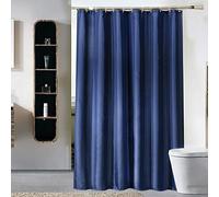 KEPPD Tenda da Doccia Blu Puro Poliestere Impermeabile ad Asciugatura Rapida Tende da Doccia Extra Lunghe per Bagno Lavabile con 12 Ganci Tenda da Doccia XXL 280x200cm(110X79inch)