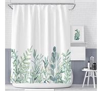 KEPPD Tenda da doccia con foglie di piante verdi, tessuto in poliestere impermeabile extra lungo, accessori per il bagno, decorazione per tende da bagno per vasca da bagno, 170 x 170 cm